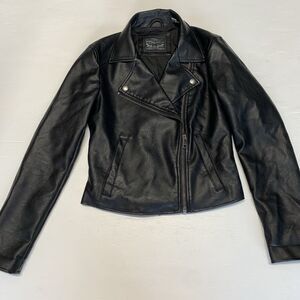 Levi's Women Faux Leather Moto Jacket Black Size XS